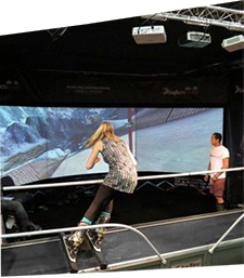 9D VR skiing simulator for indoor entertainment