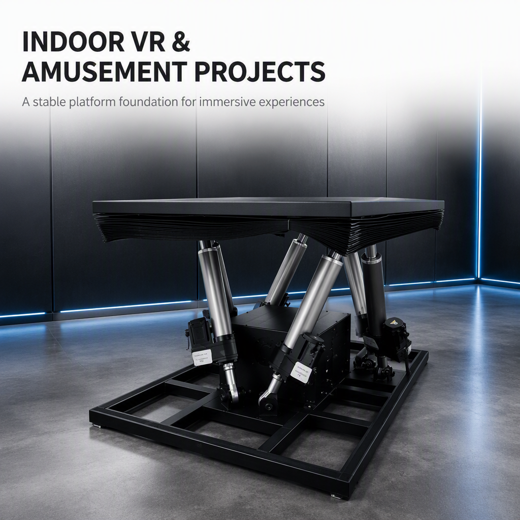 Manufacturer's Indoor 6 Degrees Freedom Motion Platform Swing Test Bench Metal Material for Home Use Vr Equipment Shopping Malls
