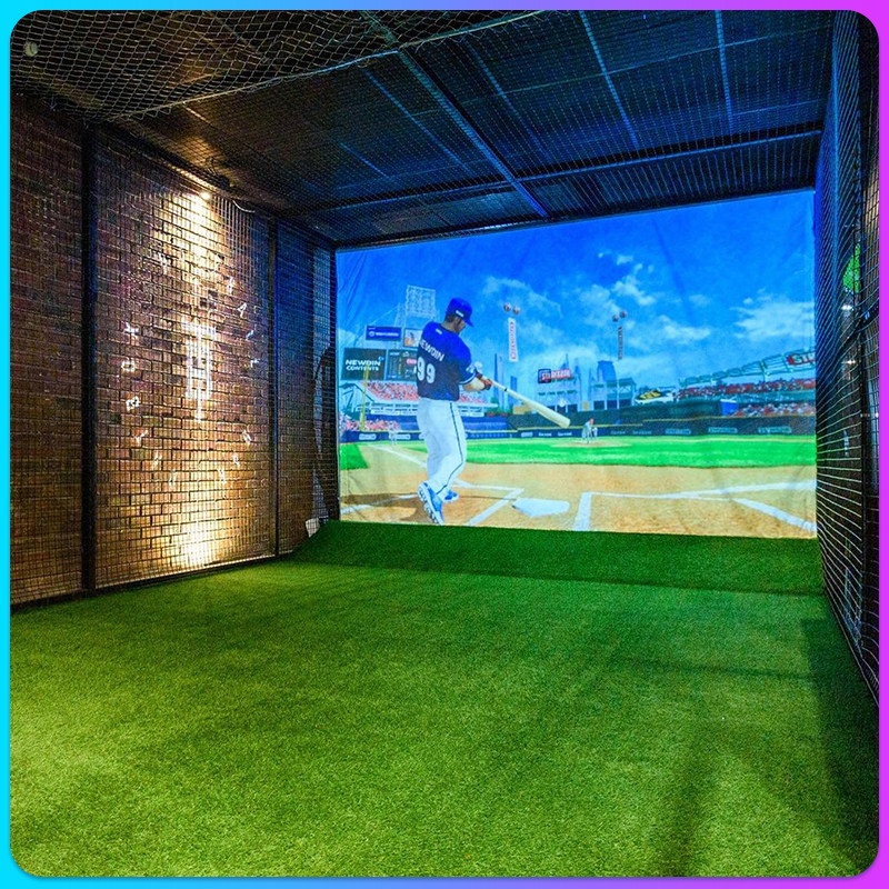 Indoor Interactive Baseball Experience Digital Device Simulation Baseball Batting Cage Projection Trendy Game