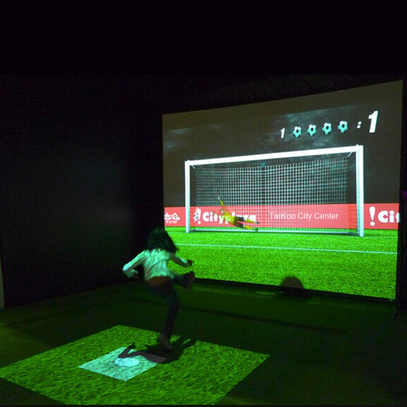 Naughty Castle Smart Football Game System Somatosensory Wall AR Penalty Kick Software Interactive Floor Projection Wooden Foam