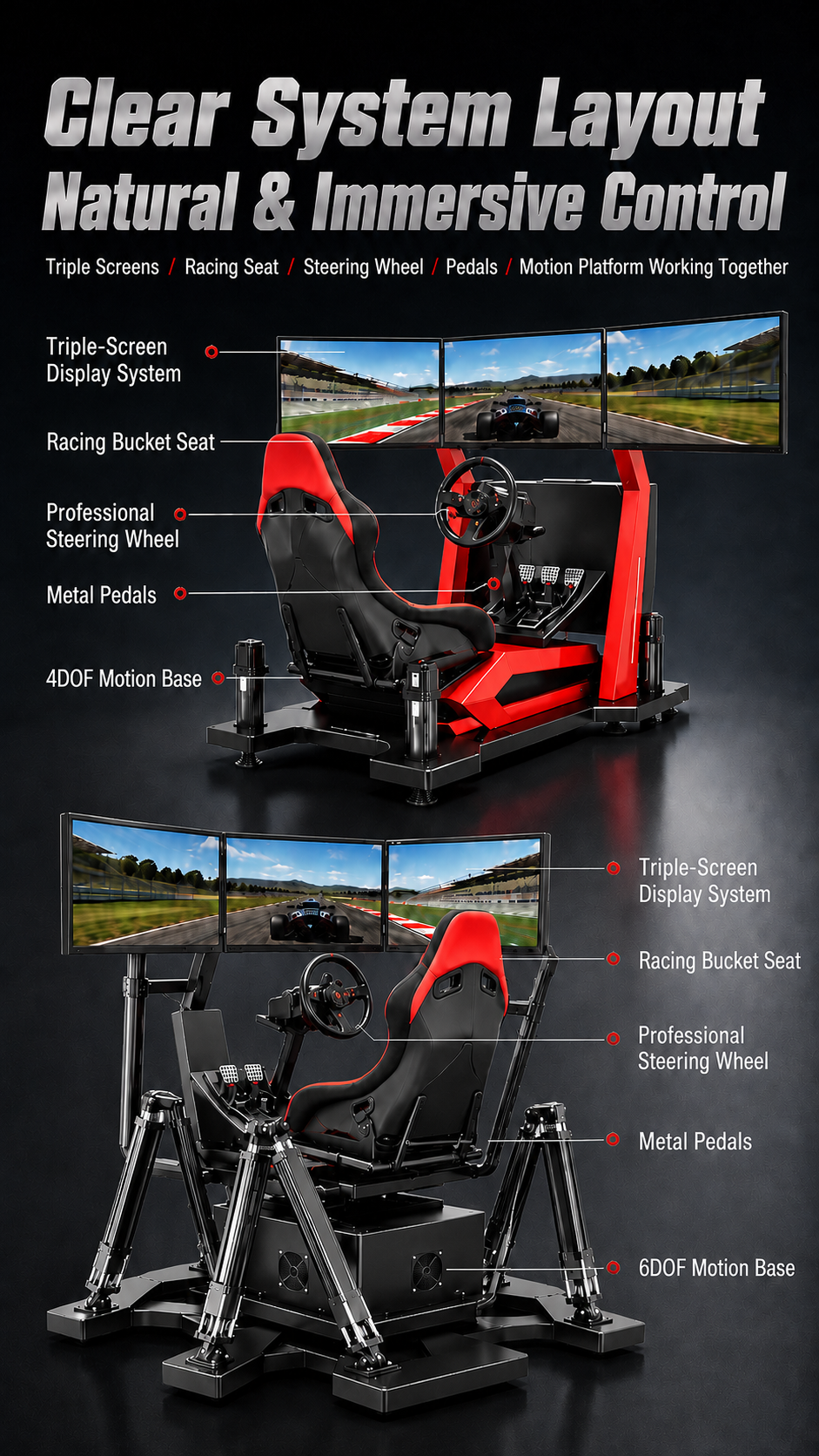 9D VR Car Racing & 3D 4D Car Driving Simulator Game Machine Indoor Educational Roller Coaster with Metal and Plastic Materials