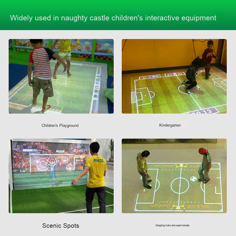 Naughty Castle Smart Football Game System Somatosensory Wall AR Penalty Kick Software Interactive Floor Projection Wooden Foam