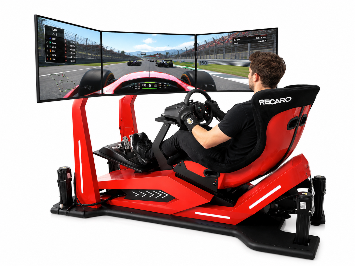 Large Motion-Sensing Cockpit Three-Screen Racing Simulator