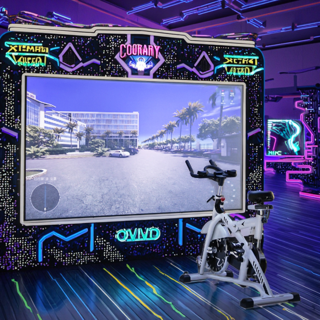 Immersion Virtual Racing 3D Projection Cycling Gym Real-Life Digital Outdoor Gym Vr Equipment for Home School Daycare Use