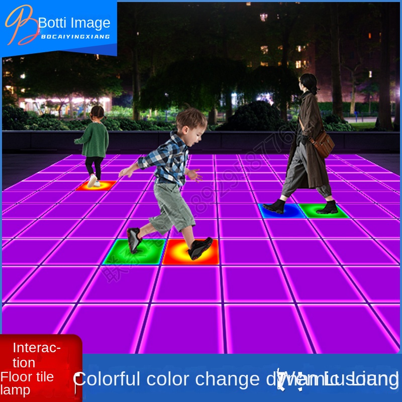 LED Waterproof Outdoor Shopping Mall Square Gravity Inductive Interactive Floor Tile Light-Emitting Interactive Board Game