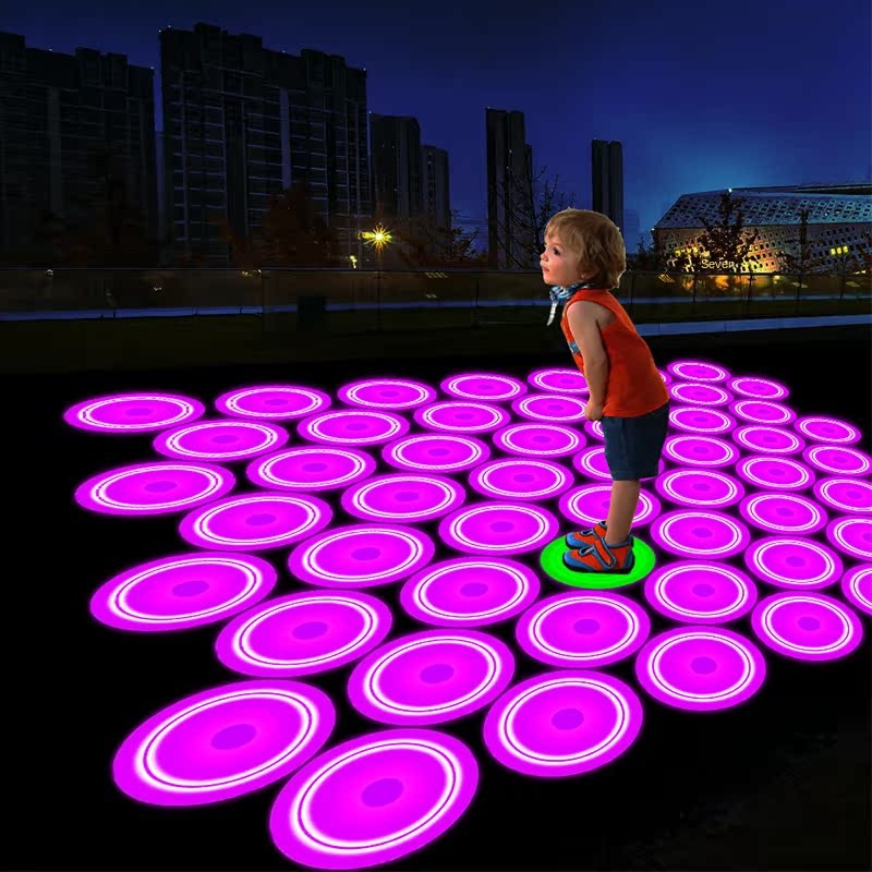 LED Waterproof Outdoor Shopping Mall Square Gravity Inductive Interactive Floor Tile Light-Emitting Interactive Board Game