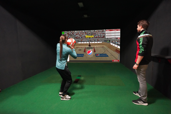 Children's Indoor AR Football Penalty Game Shootout Simulator Big Screen Projector with Metal Construction for Outdoors