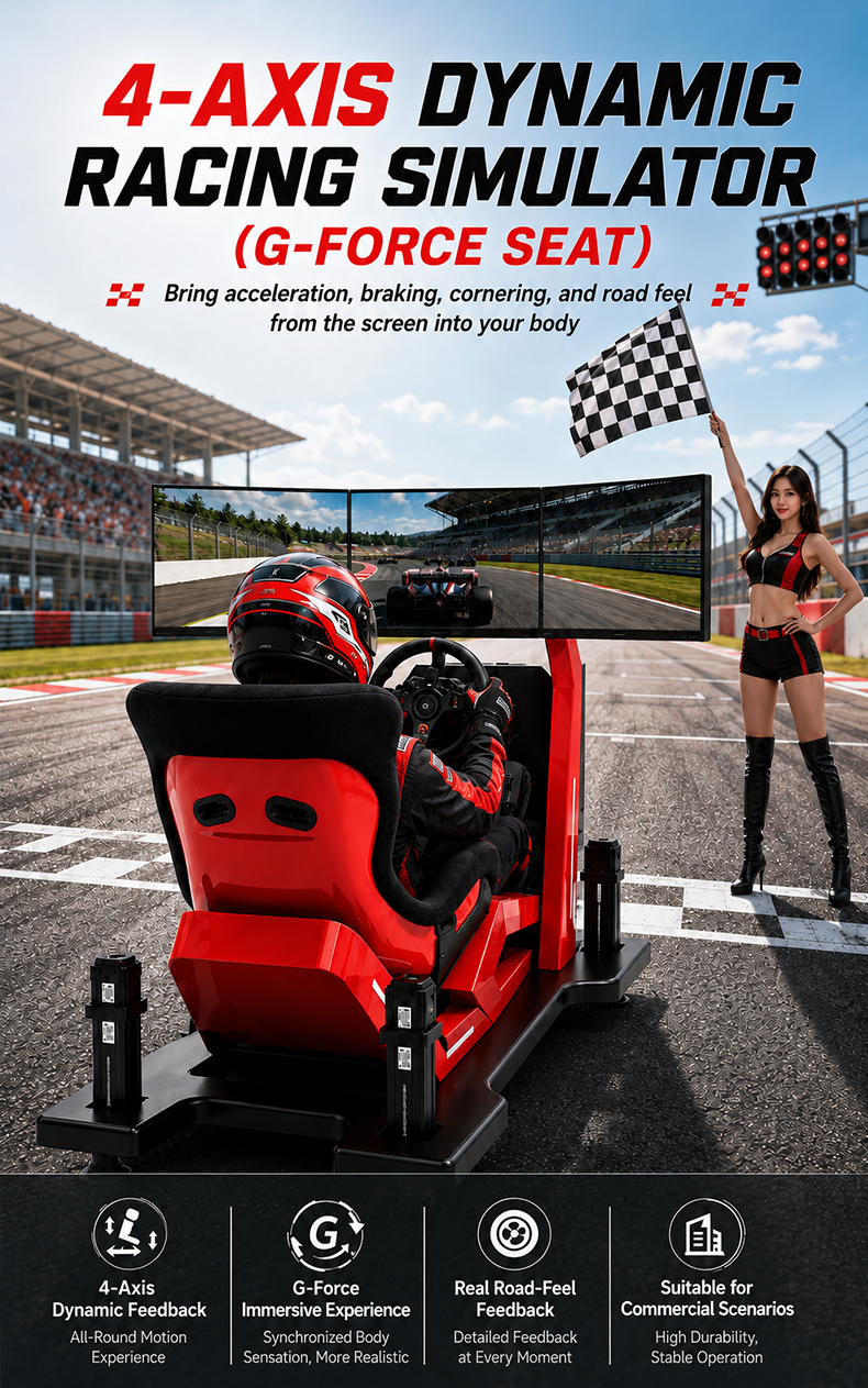 Large Motion-Sensing Cockpit Racing Simulator