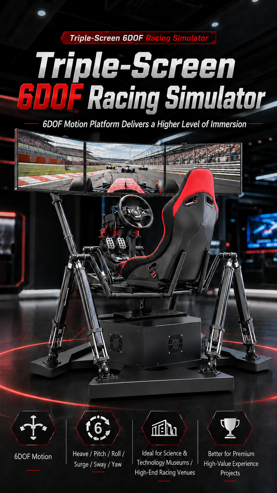 9D VR Car Racing & 3D 4D Car Driving Simulator Game Machine Indoor Educational Roller Coaster with Metal and Plastic Materials