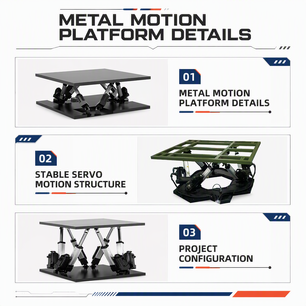 Manufacturer's Indoor 6 Degrees Freedom Motion Platform Swing Test Bench Metal Material for Home Use Vr Equipment Shopping Malls