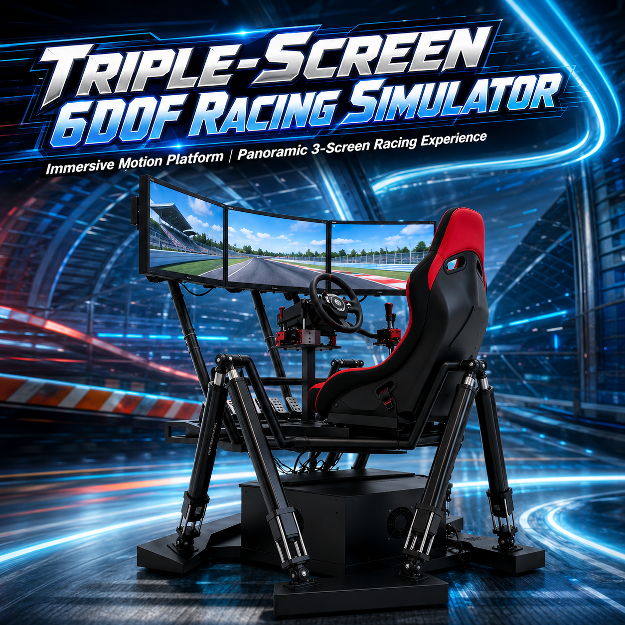 High-Tech 9d 3Dof/6Dof Indoor VR Car Driving Simulator 4D Racing Game Machine Metal Equipment for Shopping Malls