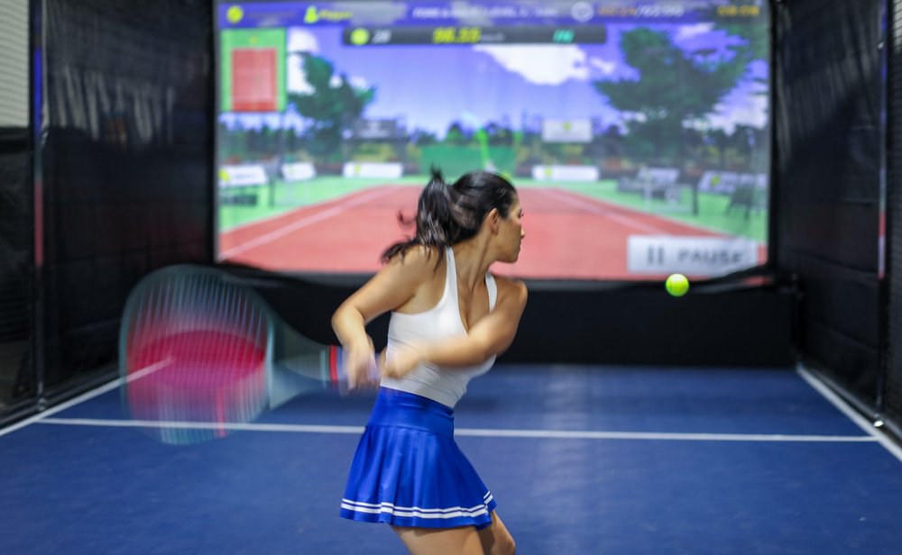 Digital Sports Ar Indoor Tennis Simulator Machine Projector Interactive Tennis-simulator Competitive Tennis Sports