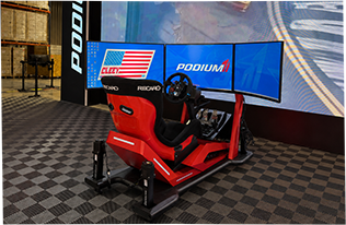 Three screen motion sensing racing cockpit
